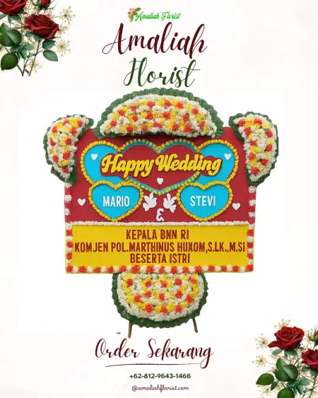 Papan Bunga Pernikahan Air Putih
